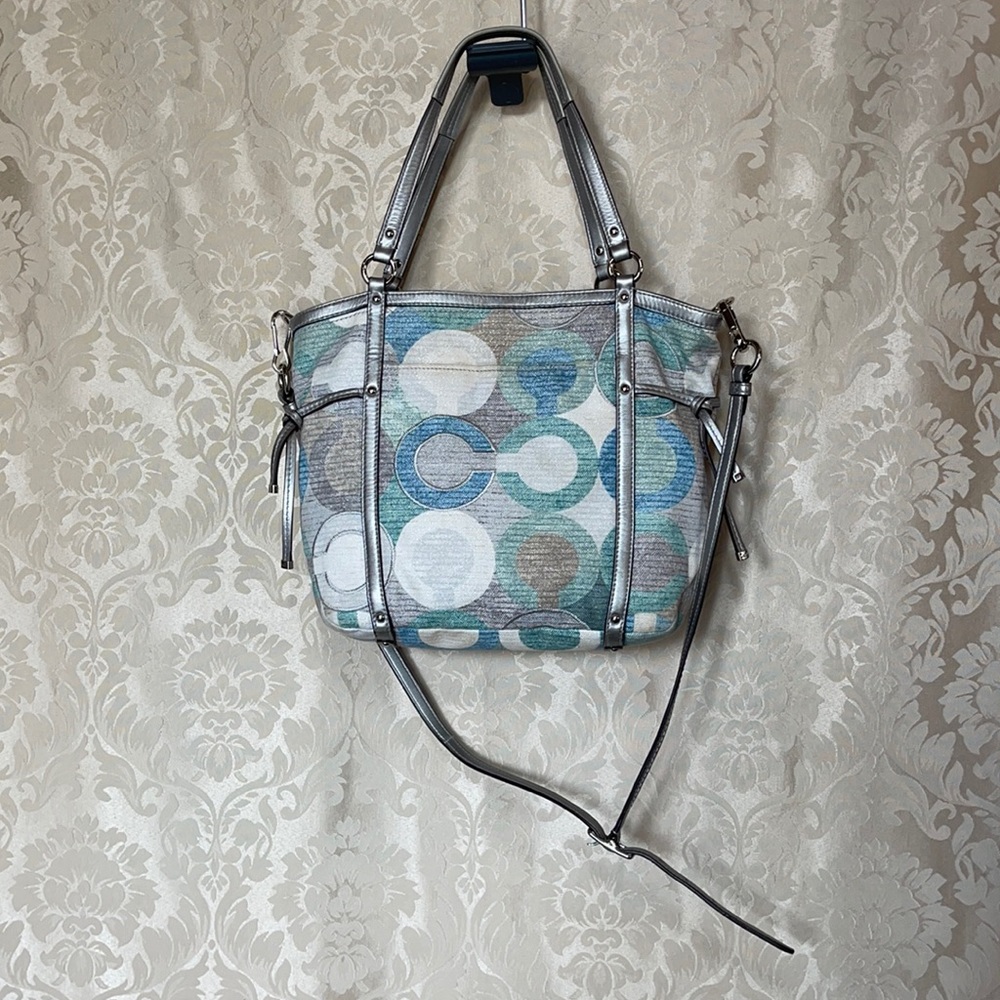 Coach Audrey Metallic Graphic Art Canvas Tote